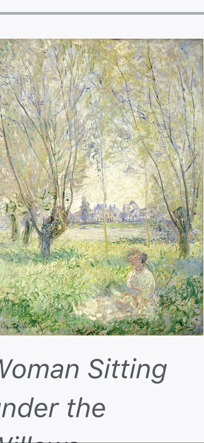 Woman Sitting Under the Willows - Claude Monet
