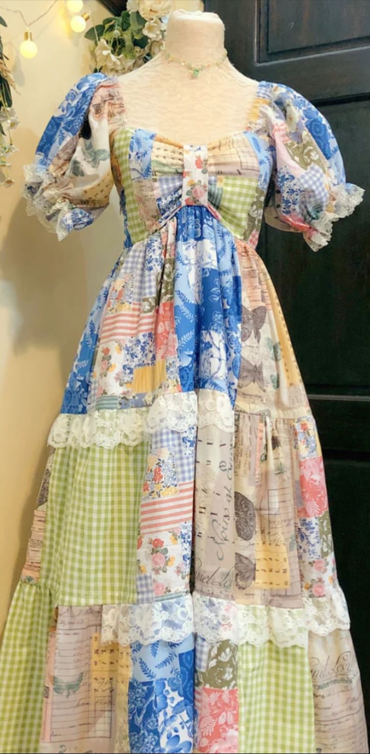 Garden Witch Patchwork Handmade Dress - Dolly Kaye