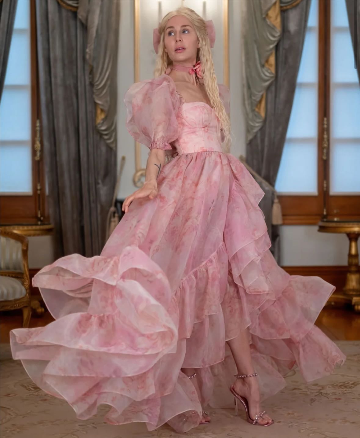 Fantasy Rose Cascading Gown - Fanciful Doll