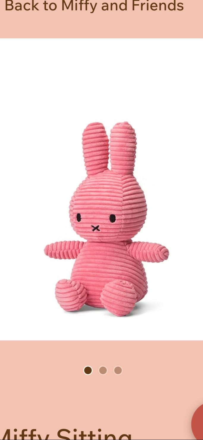 Miffy Sitting Corduroy Bubblegum Pink