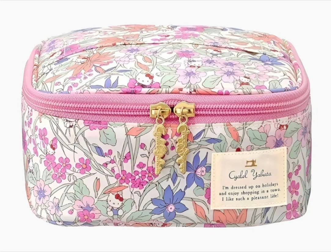 Sanrio x Liberty Fabrics Floral Cosmetic Organizer Bag - Kawaii Pen Shop