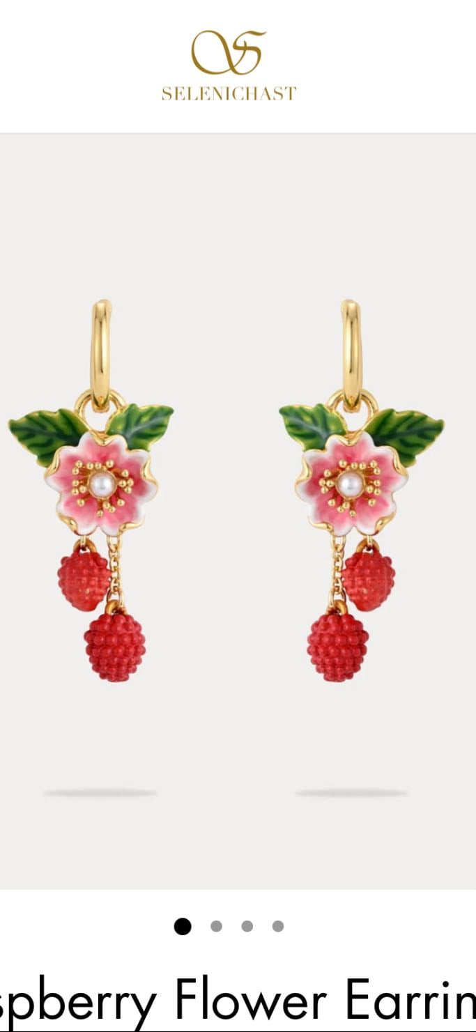 Raspberry flower earrings - Selenichast