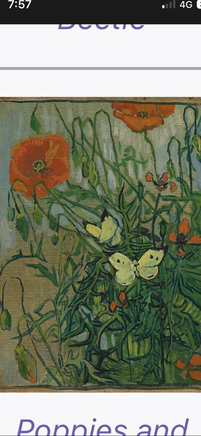 Poppies and Butterflies - Vincent Van Gogh