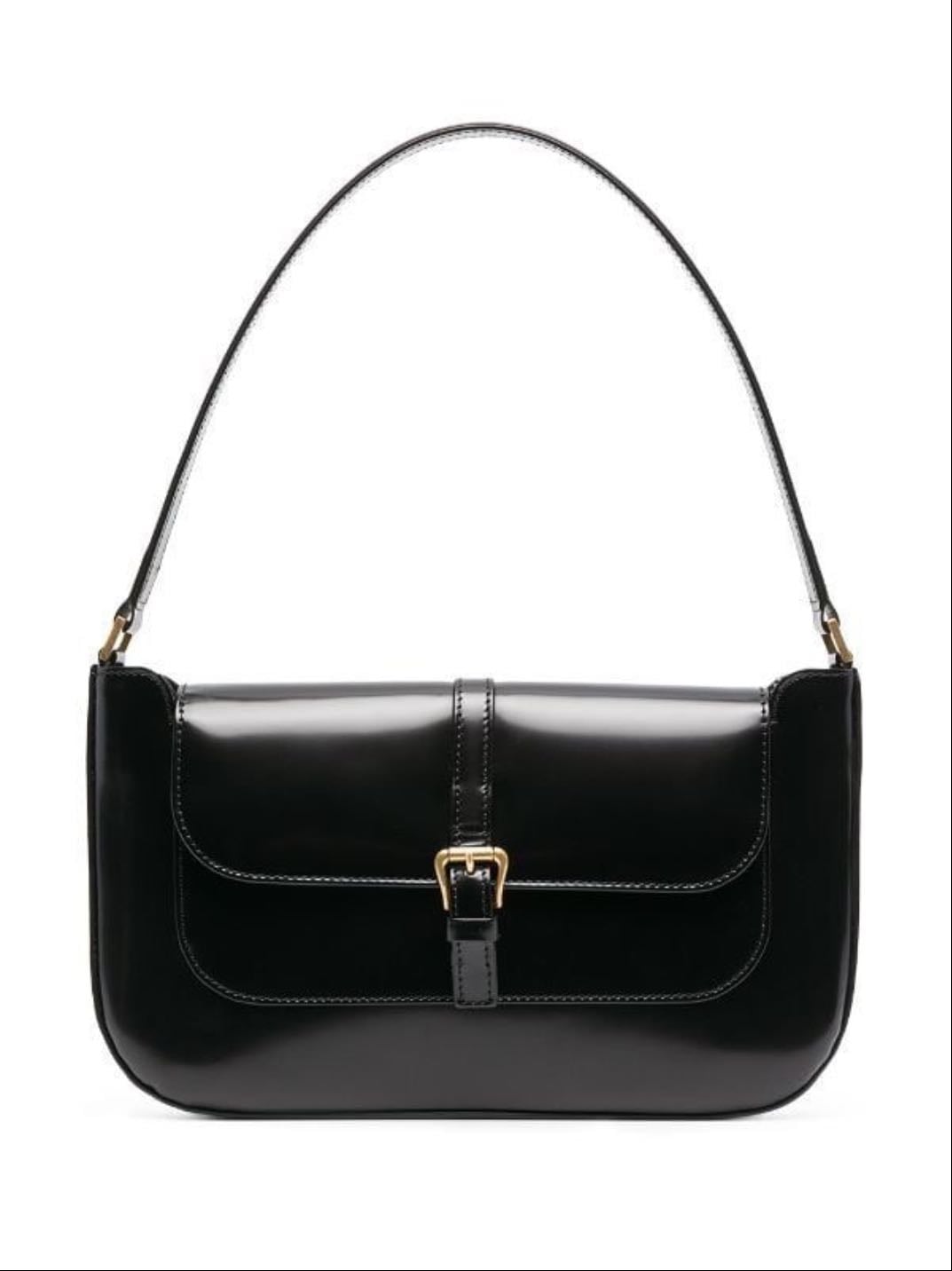 black leather bag