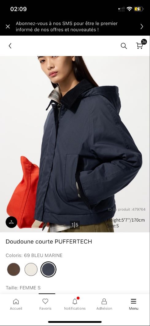 Doudoune Courte PUFFER TECH | Bleu Marine - 109.90€