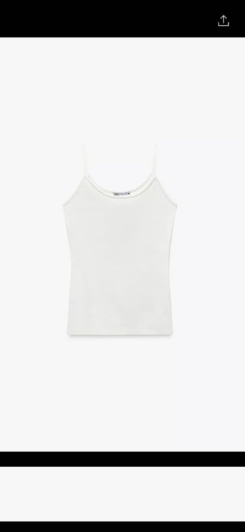 Polyamide Top With Thin Straps | Ecru - 8.95€