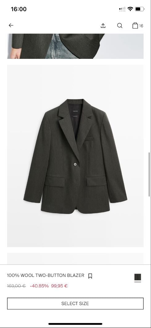Blazer Deux Boutons 100% Laine - Green - 169.00€