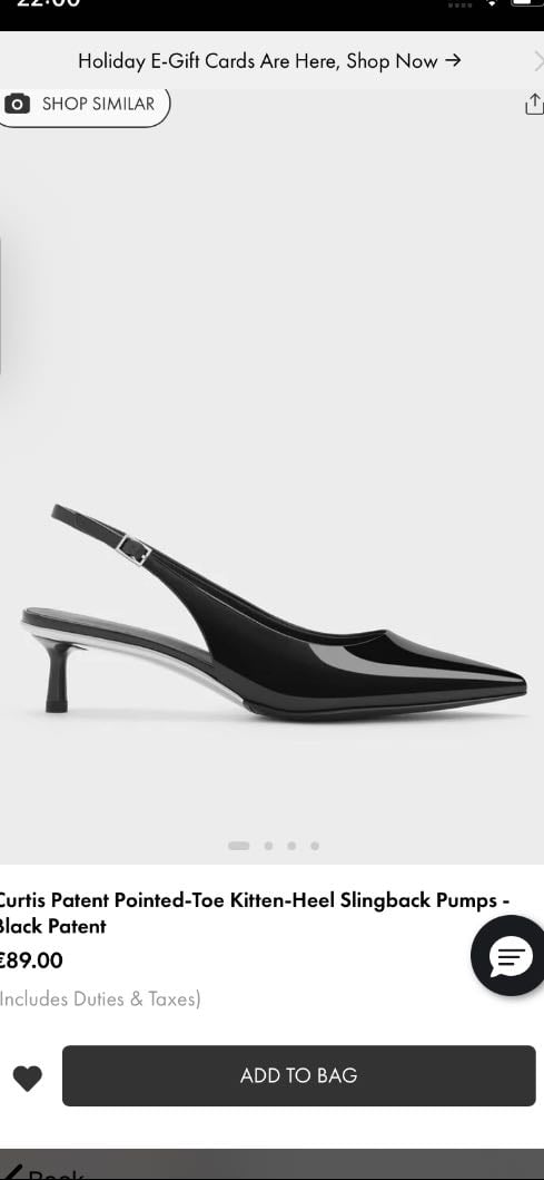 Curtis Patent Pointed-Toe Kitten-Heel Slingback plumps- Black Patent - 89.00€