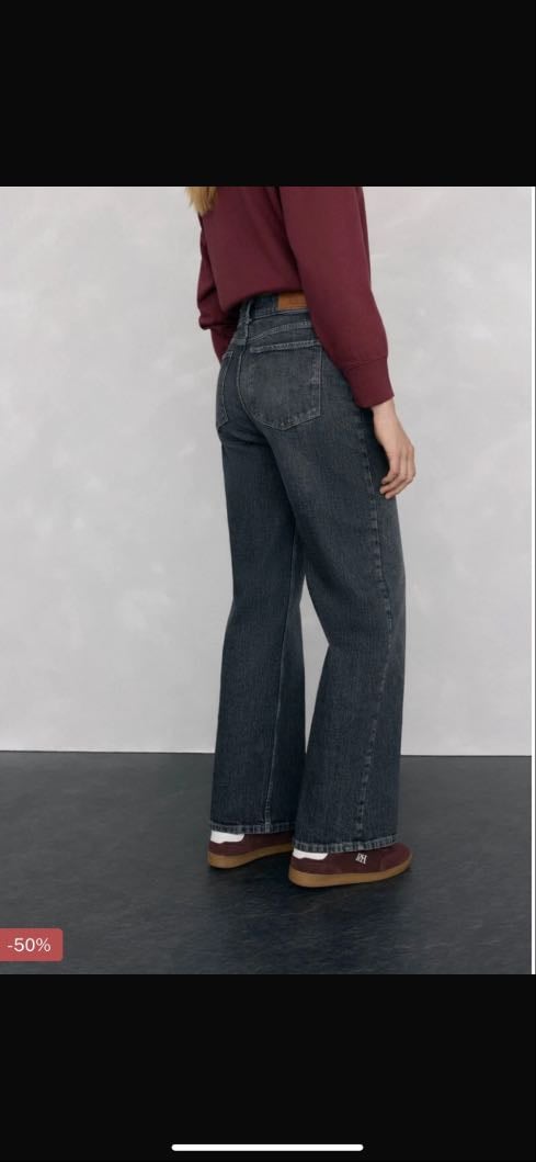 Pedro Del Hierro - 99% Cotton Basic wide leg jeans - Grey - 59.50€