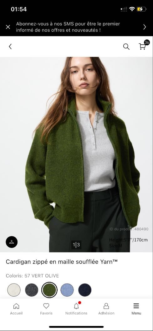 Cardigan en maille soufflée | Vert Olive - 39.90€