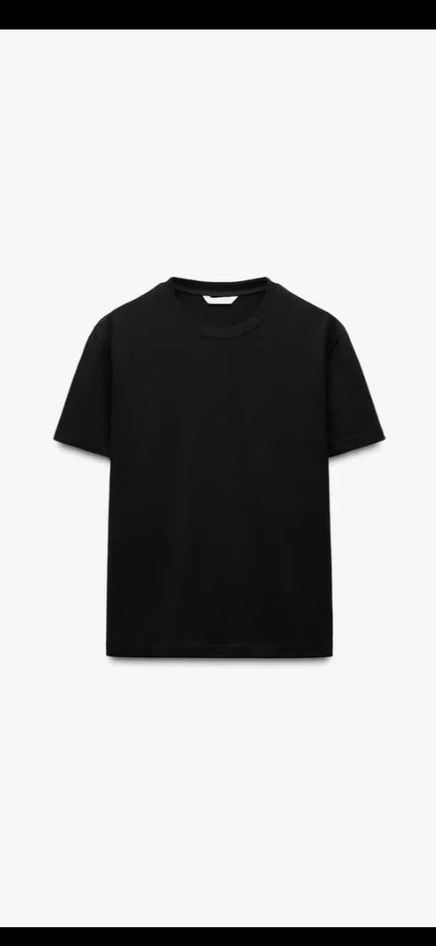 Basic Cotton T shirt Black - 7.95€