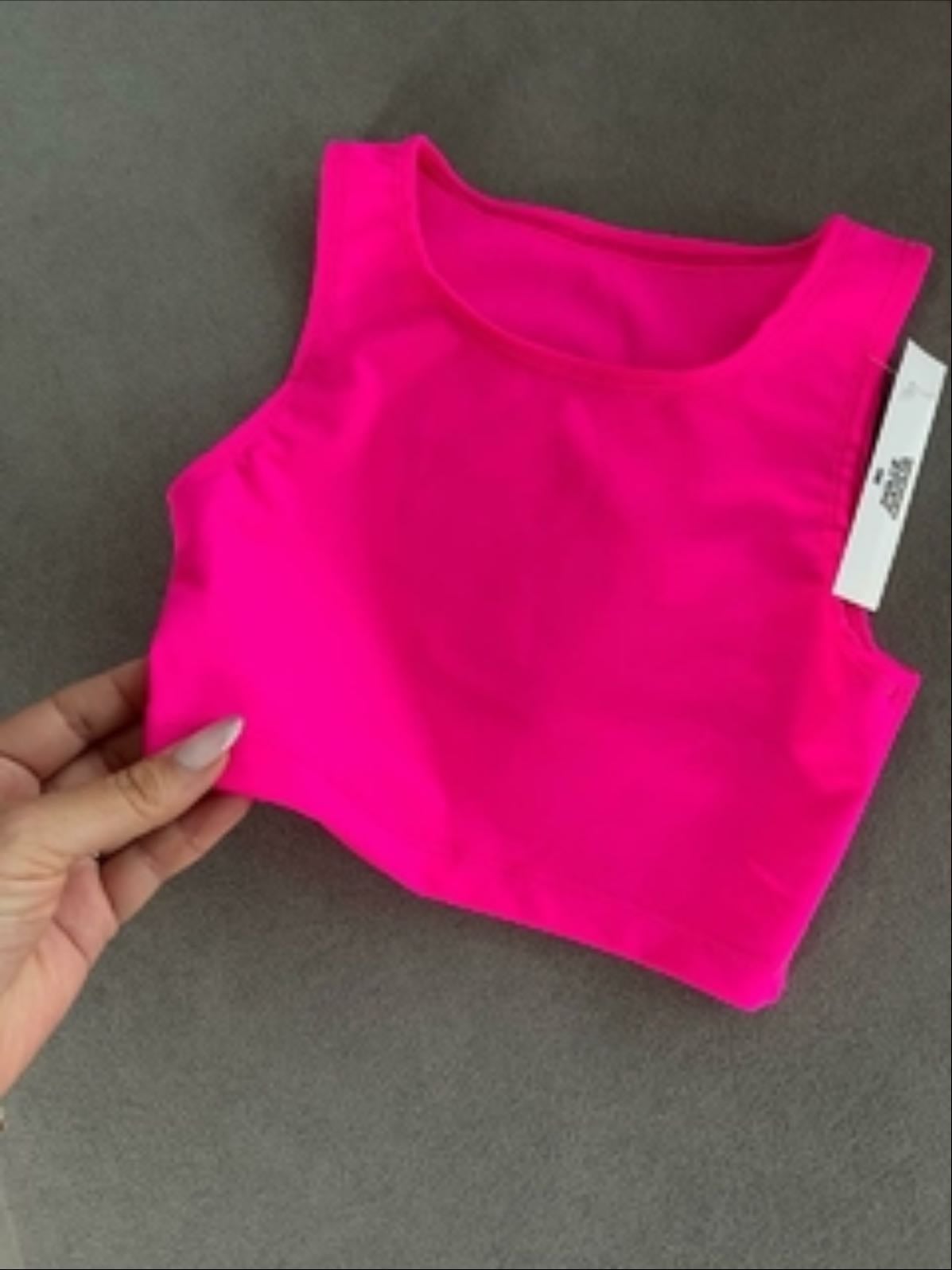 top rosa fluo - el que venga y me quede mejor