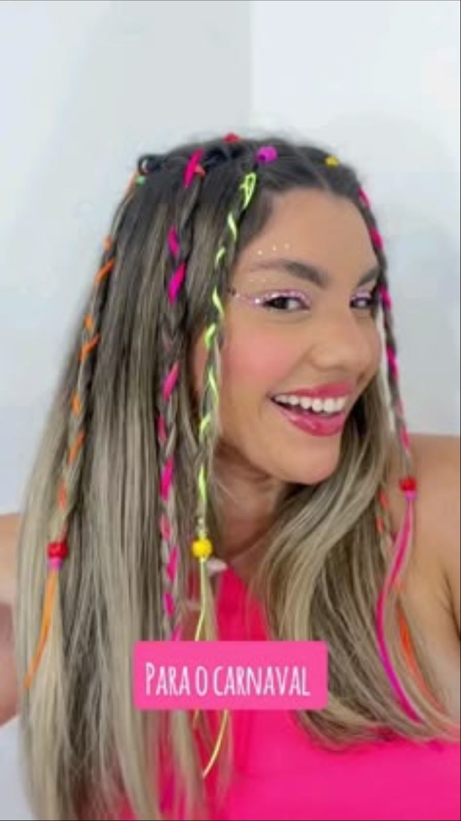 tiritas rosa fluo - para el pelo