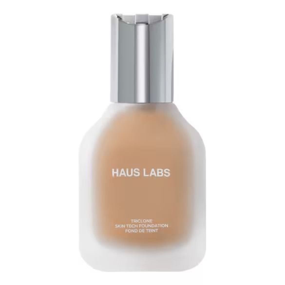 the Haus Labs Triclone Skin Tech Foundation - This foundation has a natural finish separately for combination, dry or oily skin or if you suffer from acne, this is perfect for you as it does not cause acne breakouts and has a finish as if you had a filter I love it 10/10