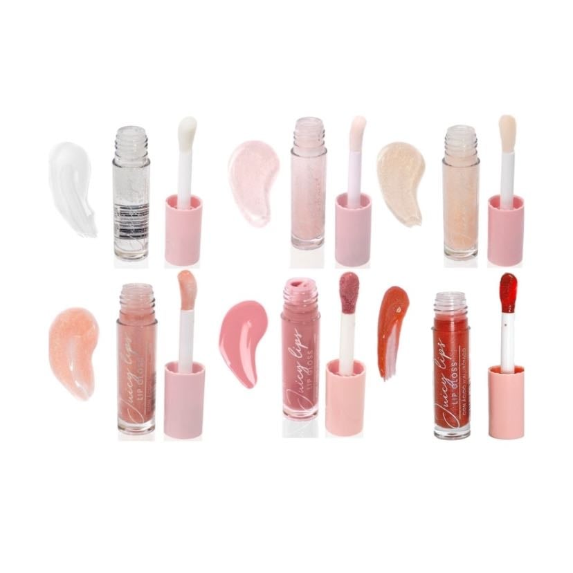 juicy lips - montoc - uno de mis lipglosses favoritos, no tienen olor y no son ni pegajosos ni maltratan tu labios, el aplicador es muy bueno y dura no solo en los labios sino también su contenido, lo tengo desde hace casi un año.