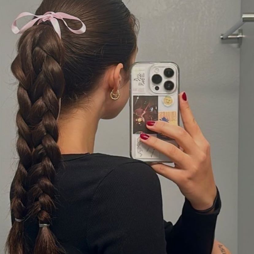 cola alta con dos trenzas