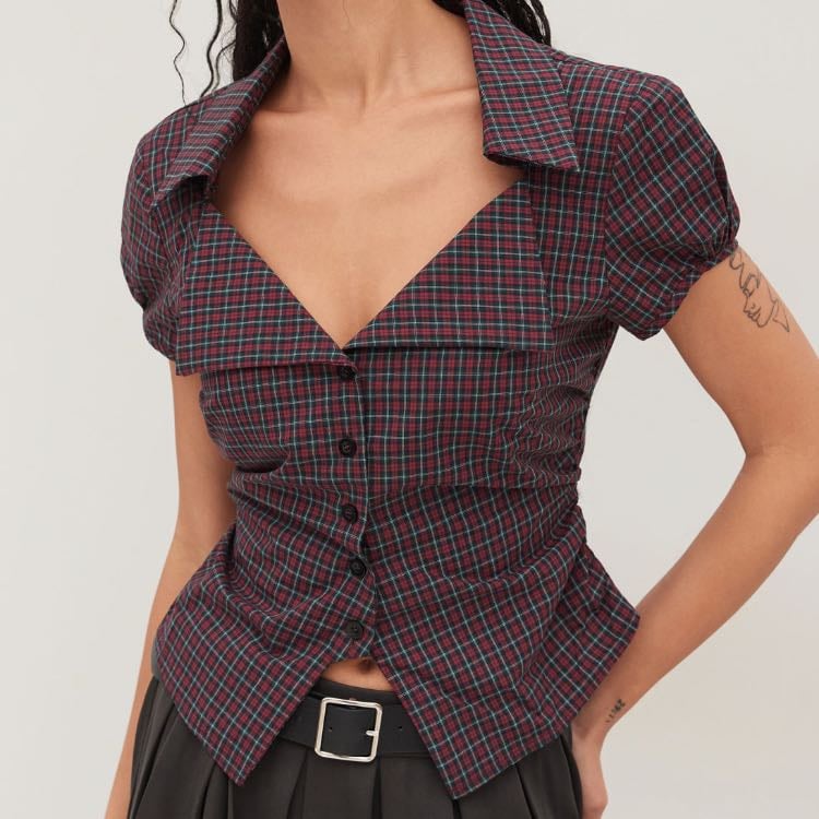 Plaid blouse