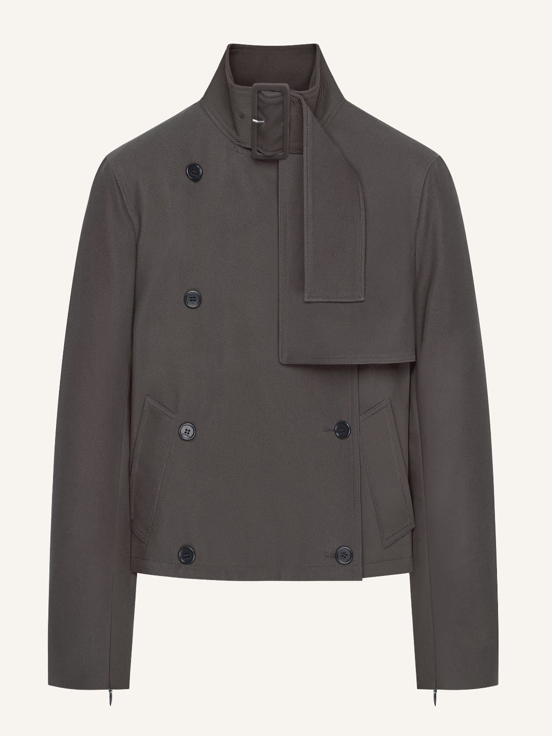 BUCKLE SHORT COTTON TRENCH COAT - Courreges