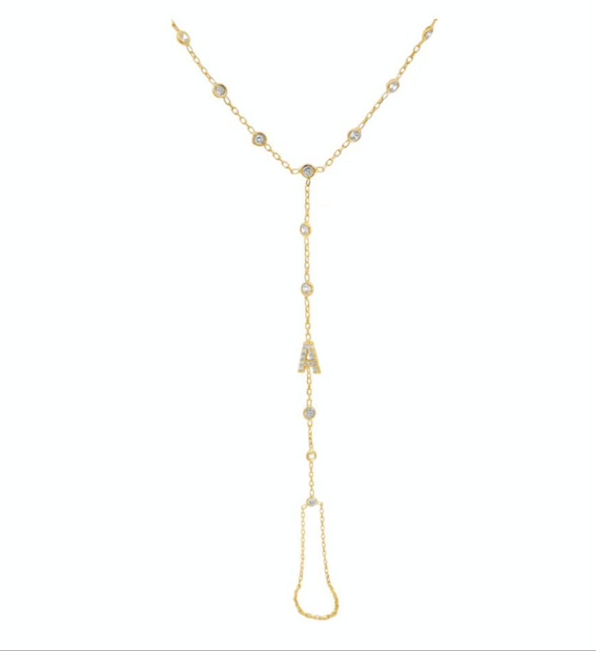 BEZEL INITIAL HANDCHAIN - Alexandra Madison