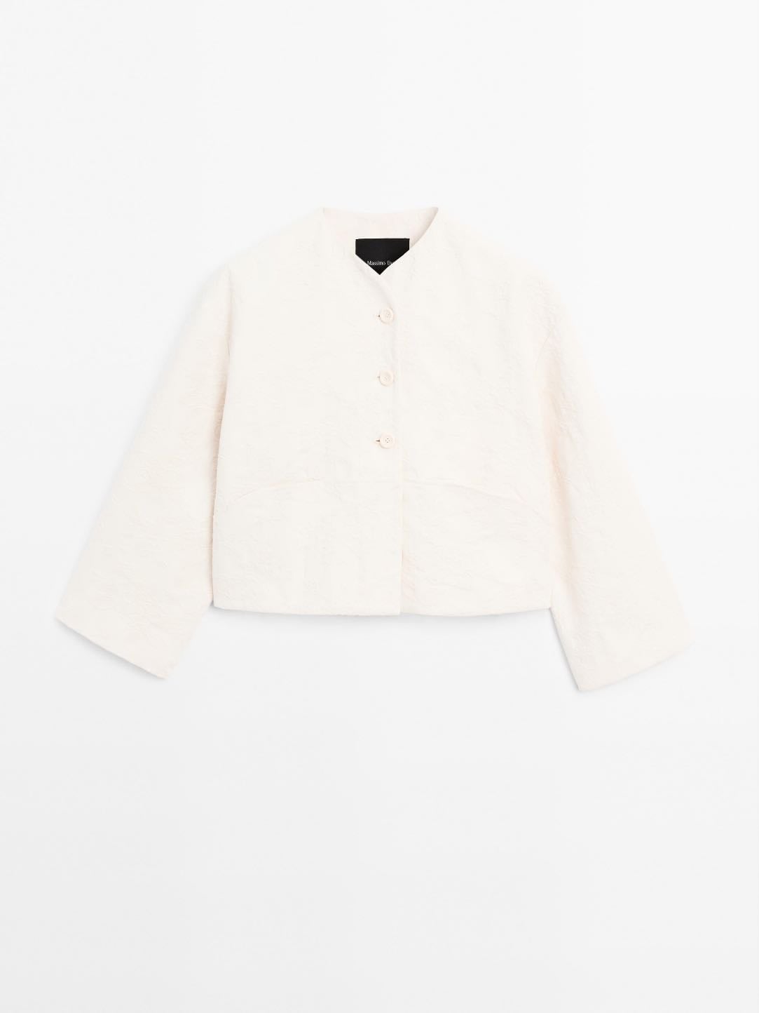 CASACO DE TECIDO FLORAL 100% ALGODÃO - Massimo Dutti