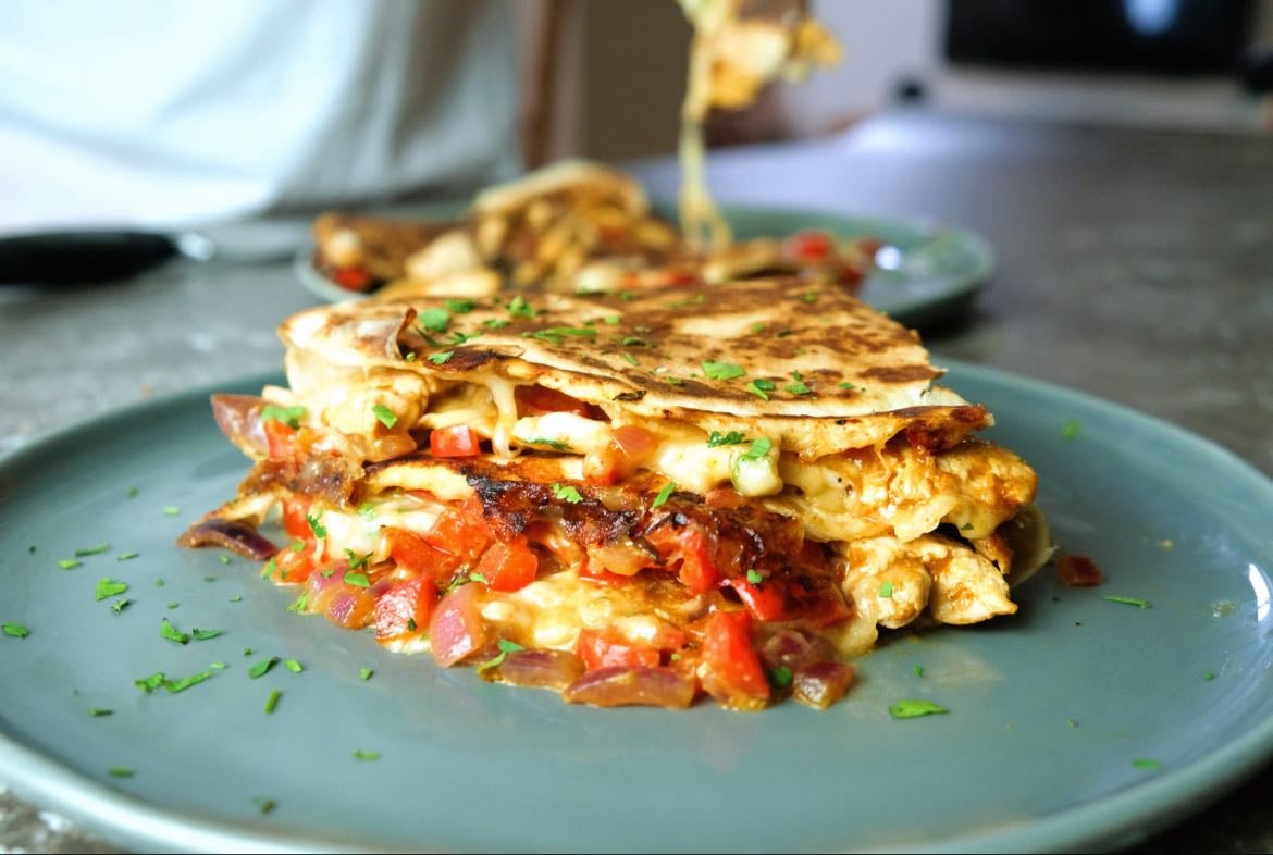 Peri peri chicken quesadillas