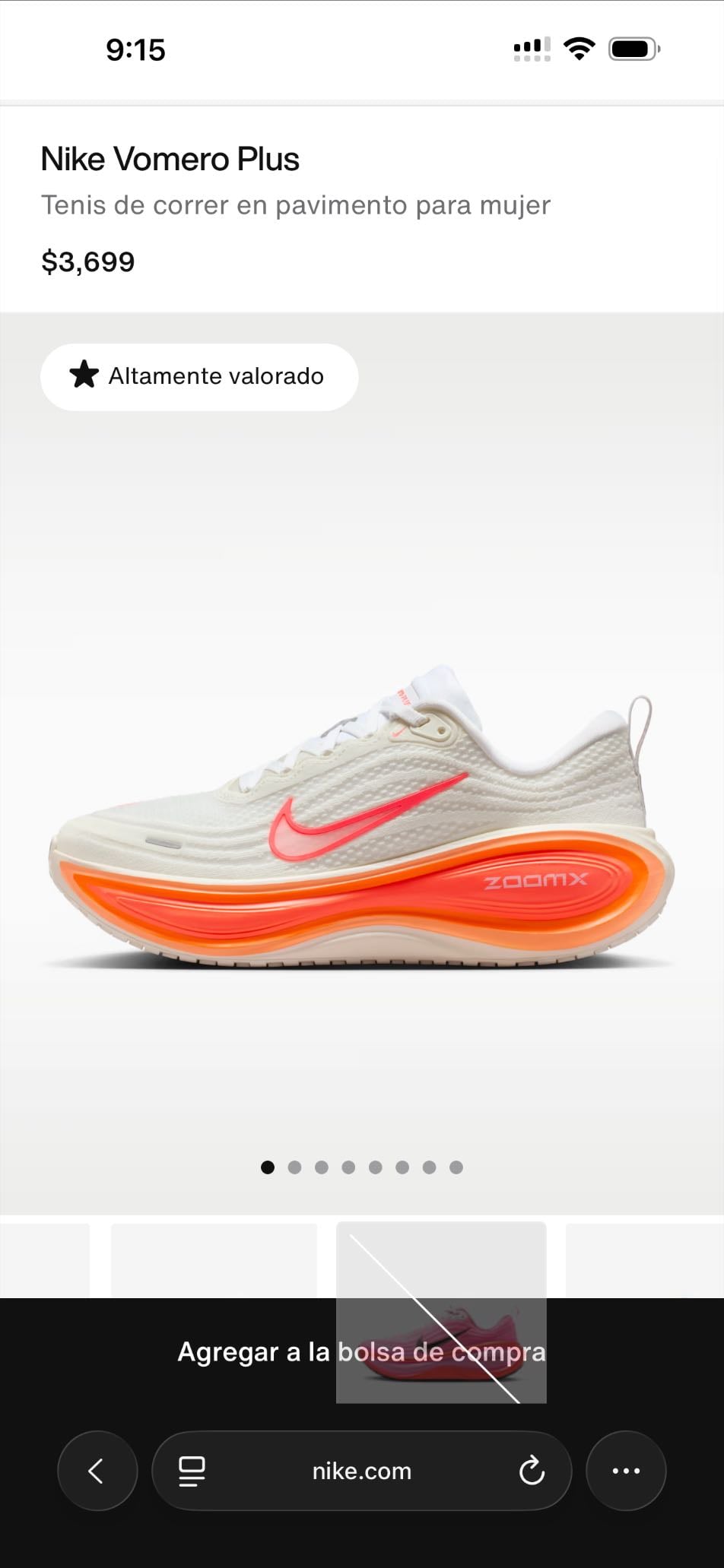 nike vomero plus - del diario 1-30km $3700