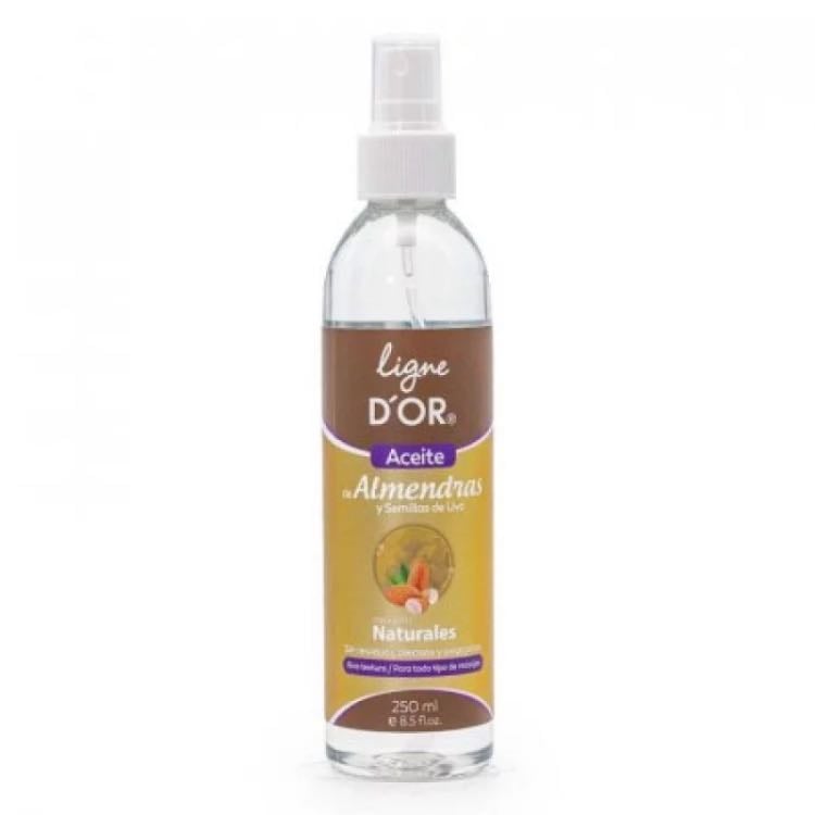 05. Aceite de almendras - Es el último aceite que aplico, contiene vitamina E, que nos ayuda a reparar el cabello de los daños del calor. Es ideal para aportar brillo y crear una barrera protectora contra herramientas térmicas