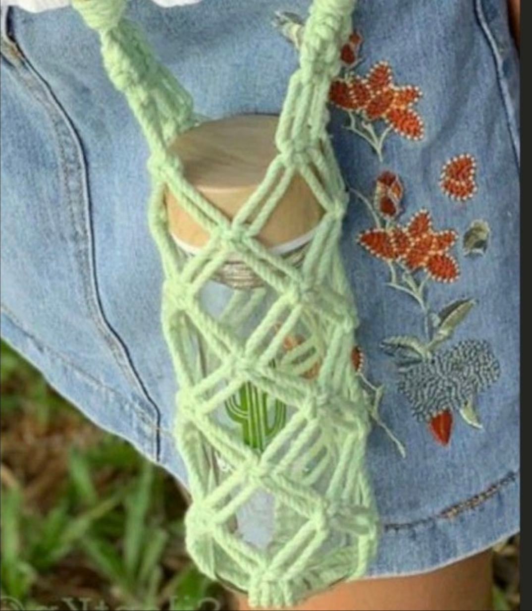 macramé bottle holder