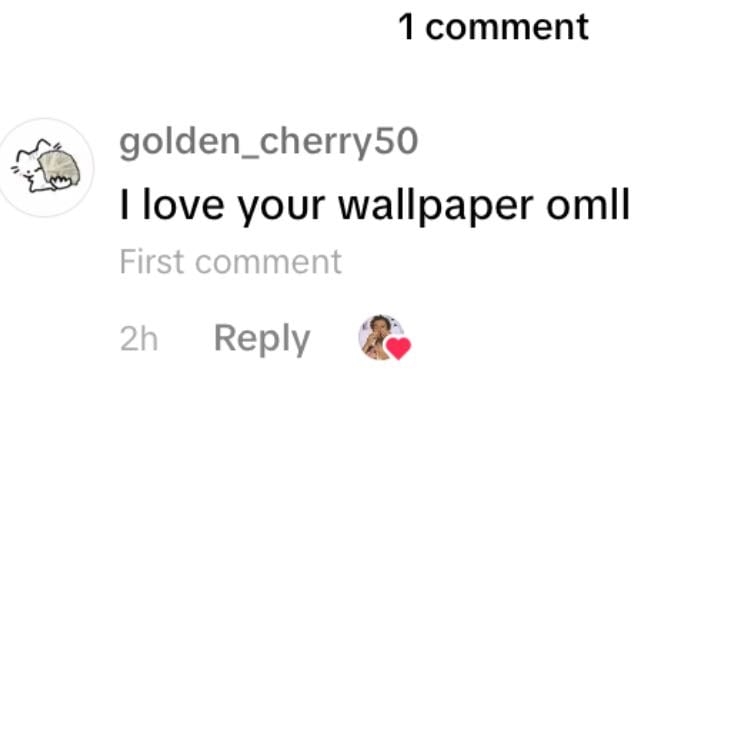 first comment and she liked it 🥹