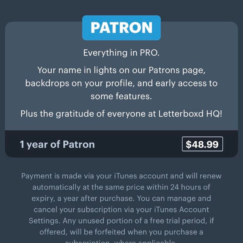 letterboxd patron