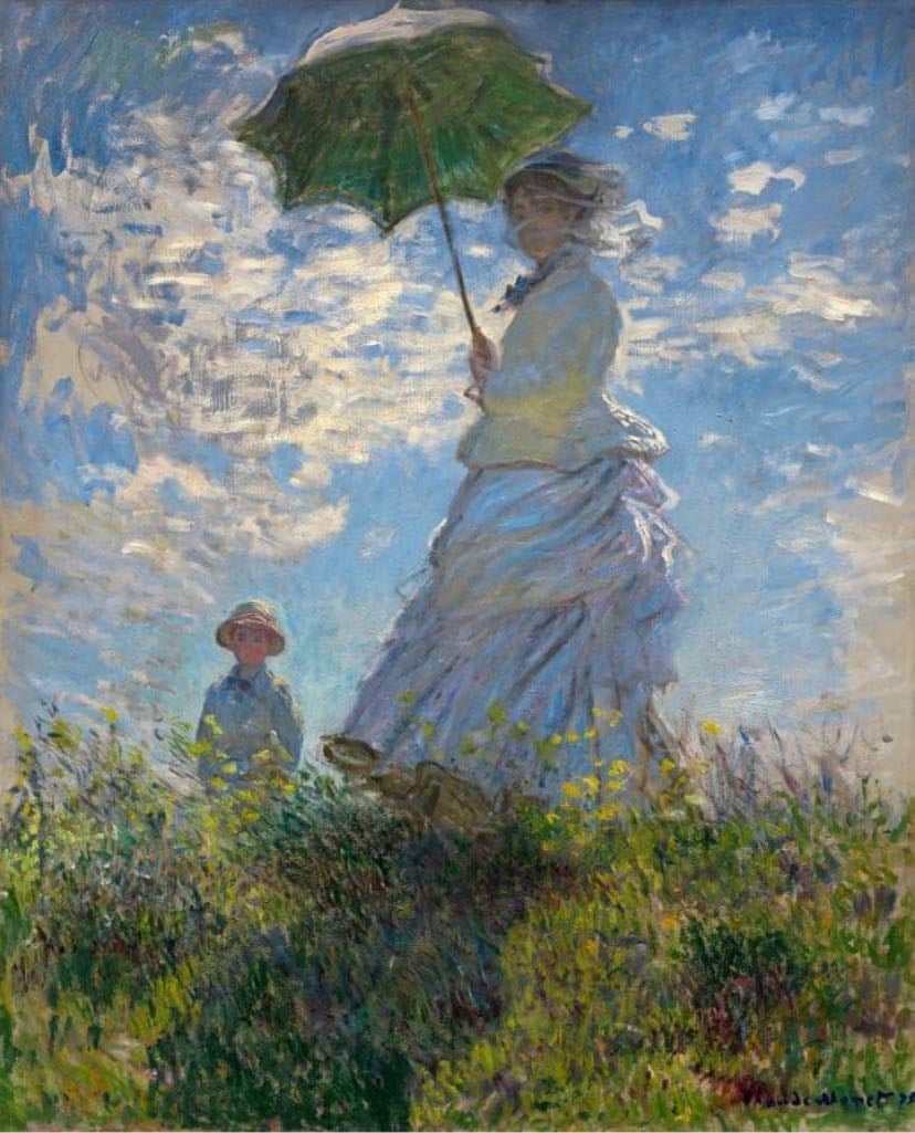 woman with a parasol - monet (1875)
