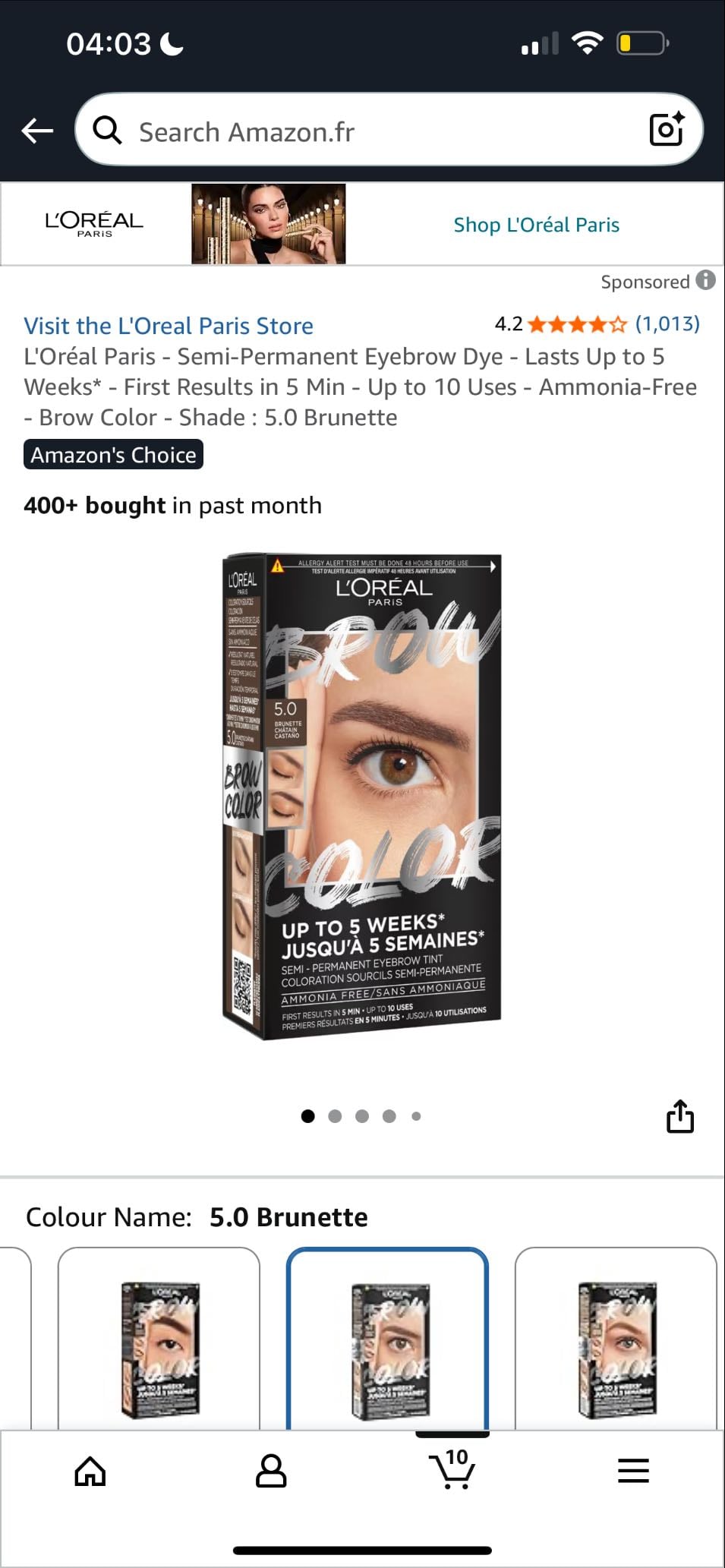 coloration sourcils