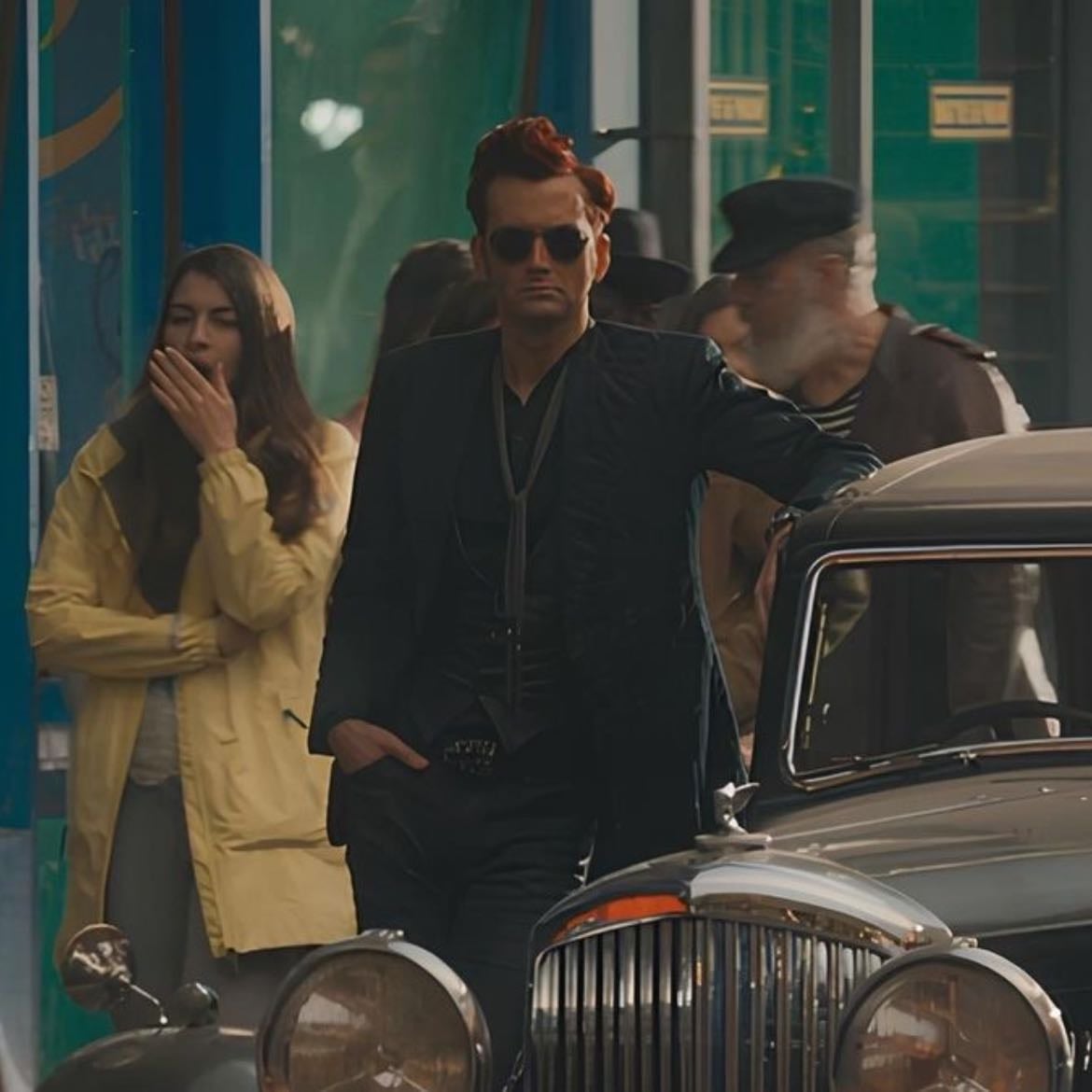 good omens - s2 ep. 6 crowley's confession, aziraphale's reaction, crowley's face as he leaves