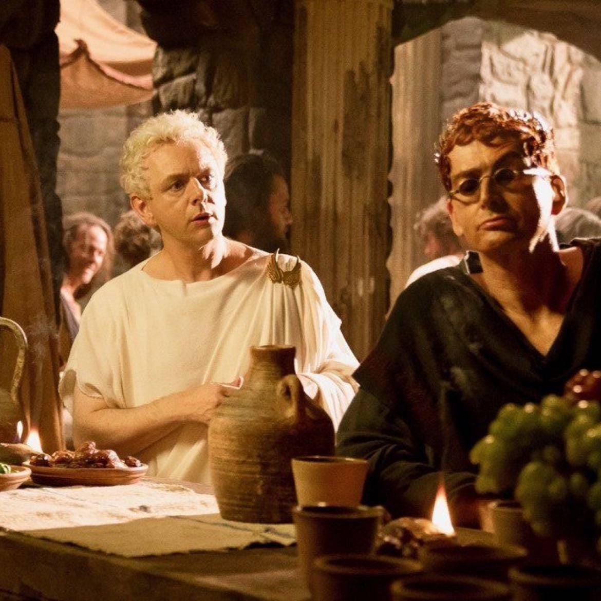 good omens - s1 ep. 3 the centuries long gap between them seeing each other and aziraphale still being able to recognize crowley from voice alone