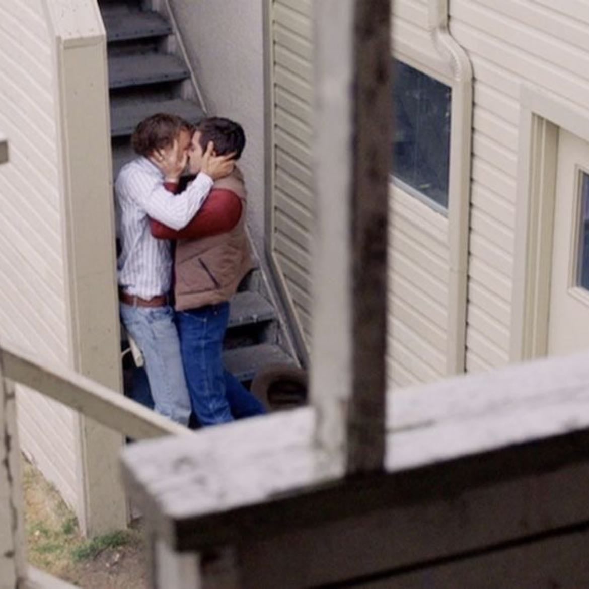 brokeback mountain - ennis being physically unable to kiss jack because he's restraining himself then fully giving in the second it happens because he cant help it