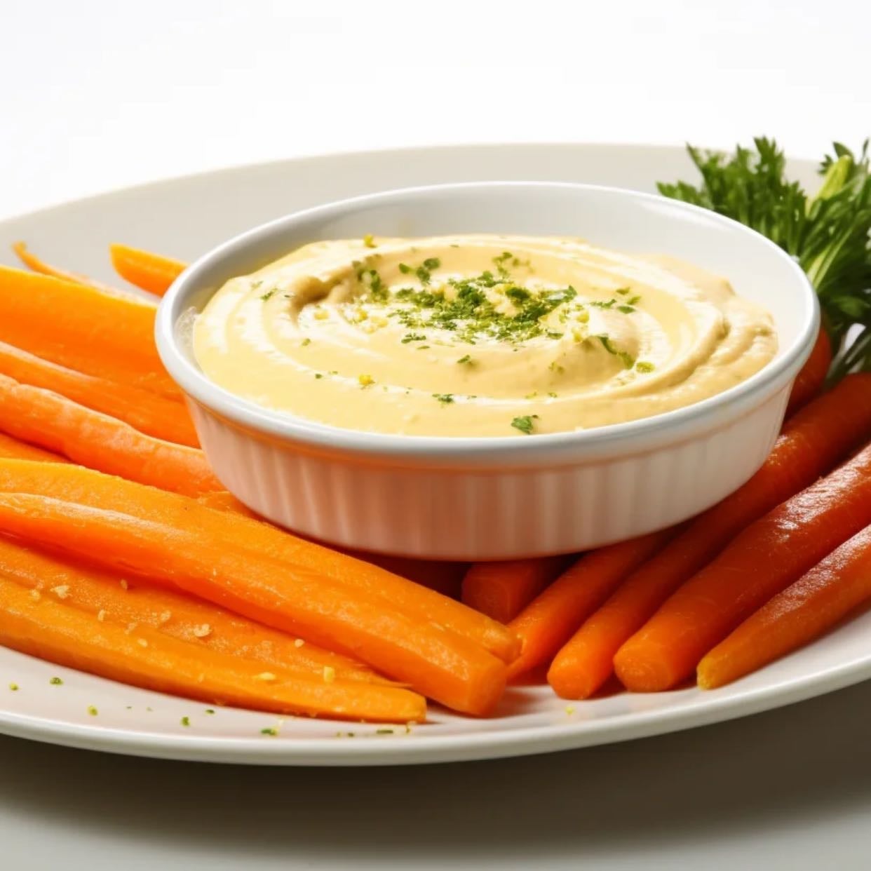 Palitos de zanahoria y hummus
