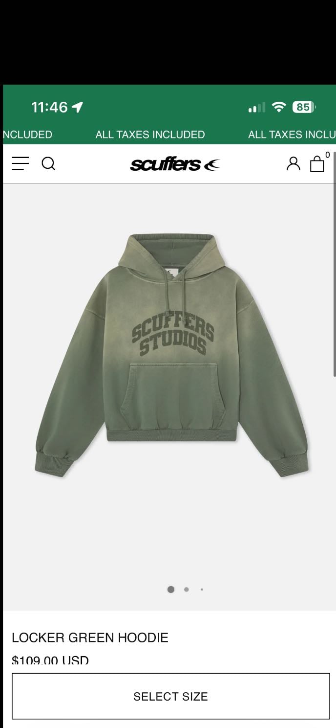 Scuffers Green Locker Hoodie