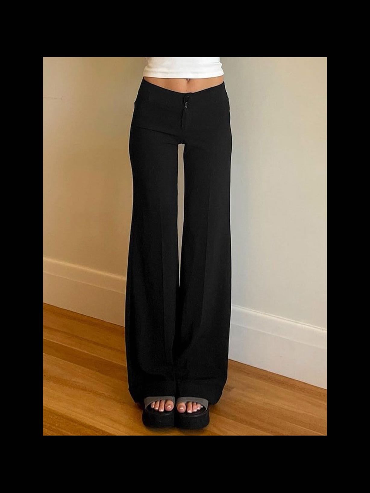 Zingj vintage high waist flared straight leg pants