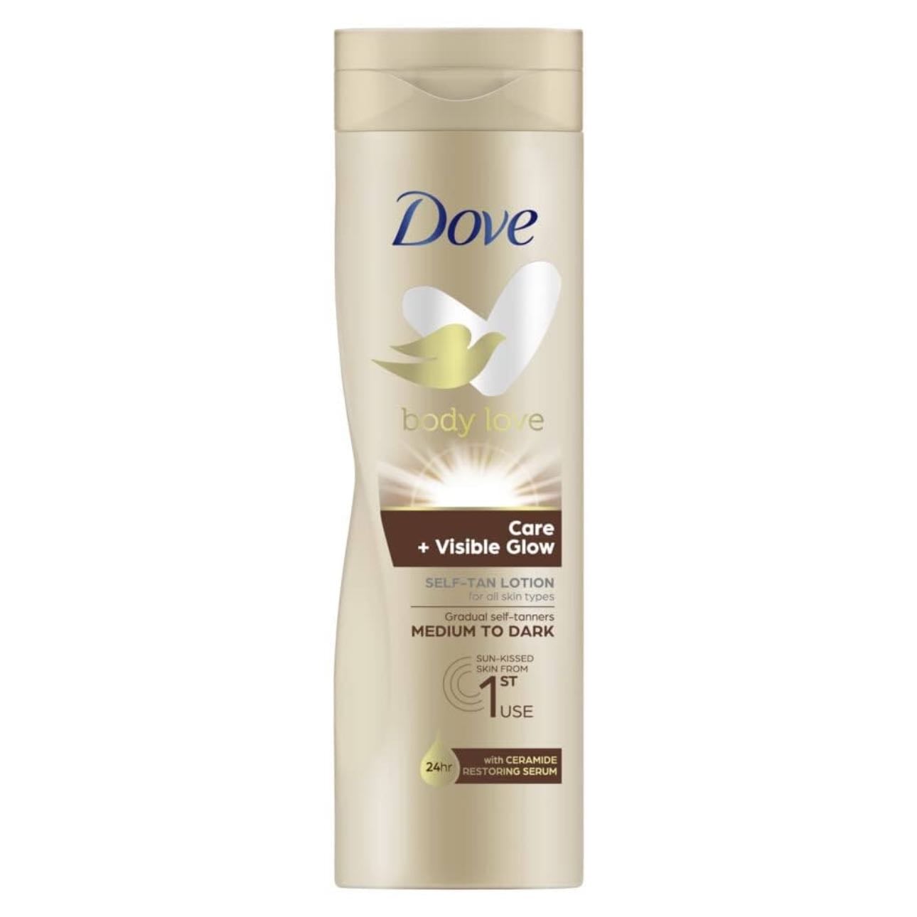 Dove Visible Glow Gradual Self-Tan Body Lotion Medium to Dark