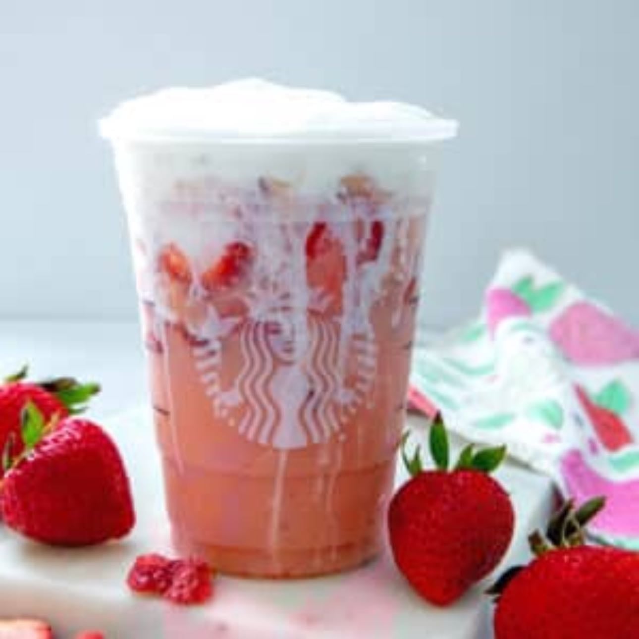 Pink Drink With Strawberry Cream Cold Foam