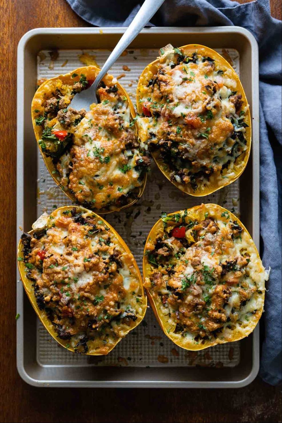Stuffed spaghetti squash