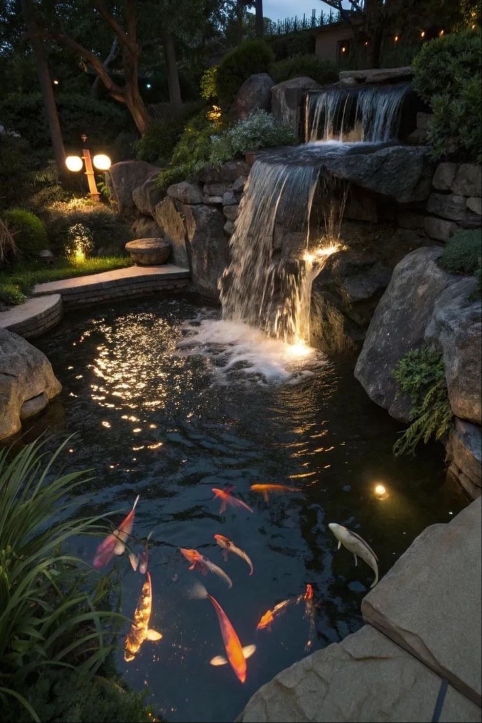 Koi fish pond
