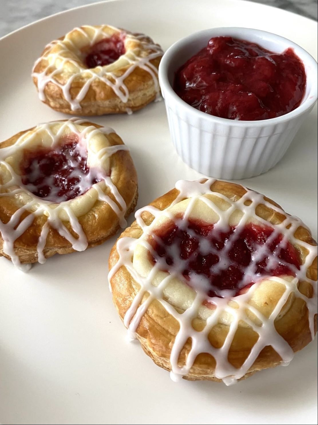 Strawberry and cream cheese danish