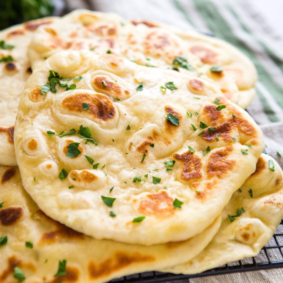 Homemade naan bread