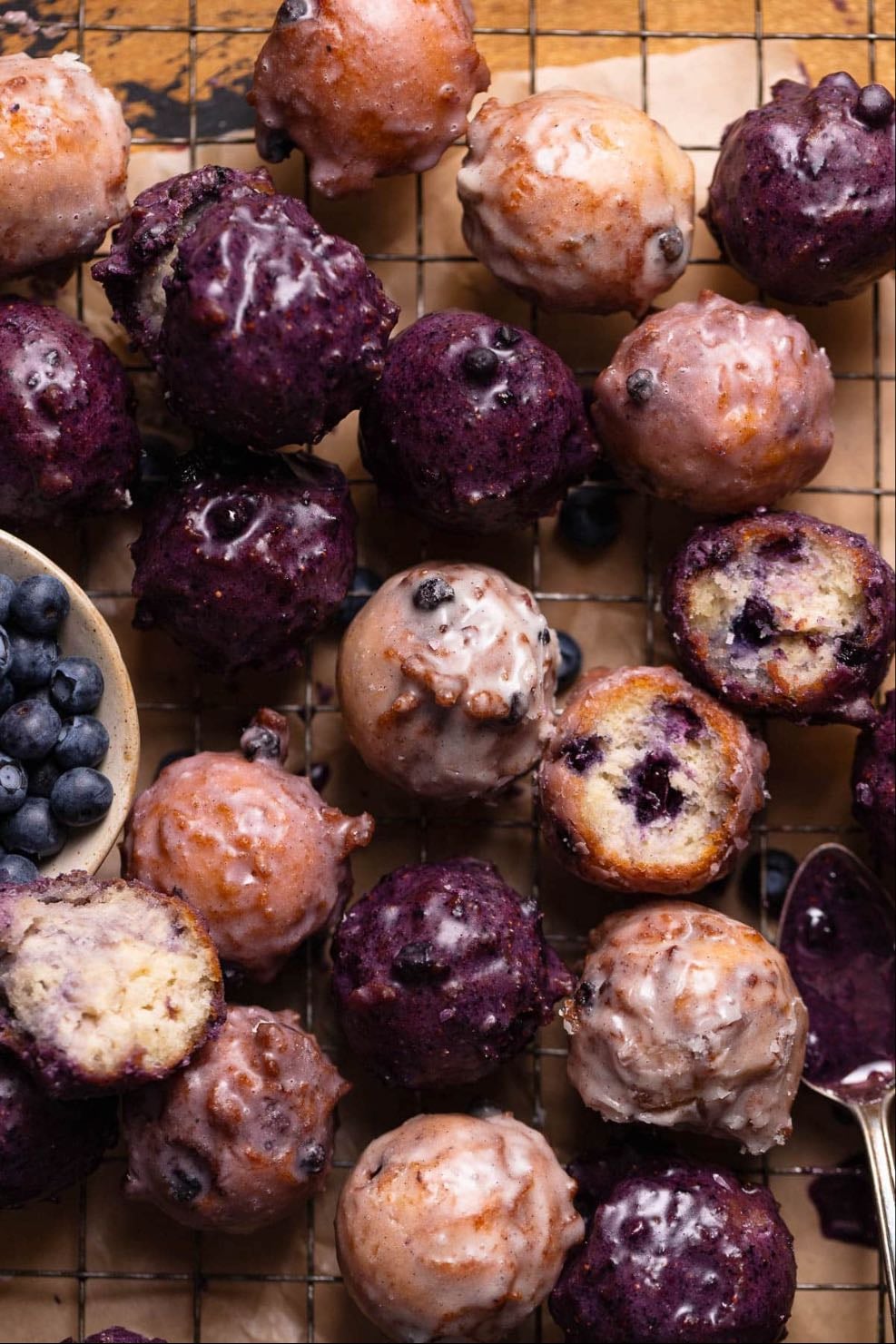 Mini blueberry cake donuts