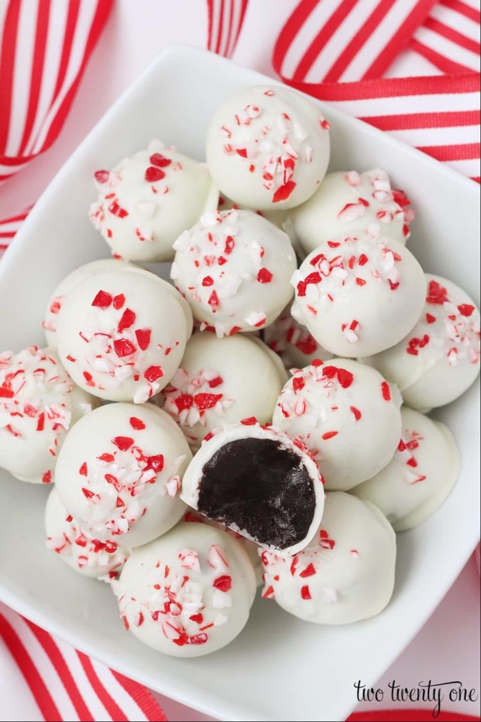 Peppermint Oreo truffles