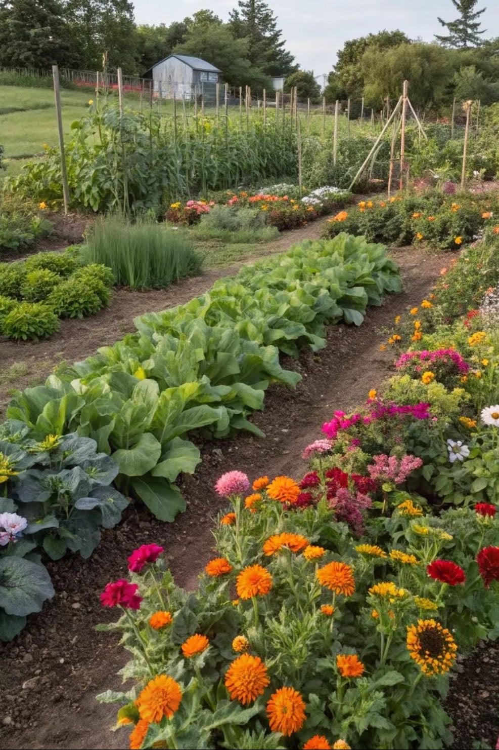 Giant fruits and vegetable garden