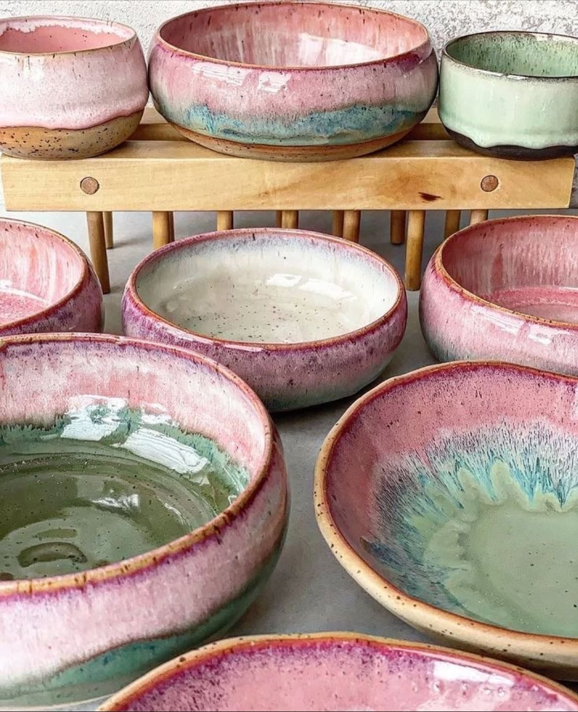Homemade pottery tableware