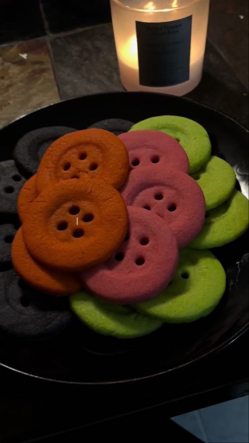 Coraline button eye cookies