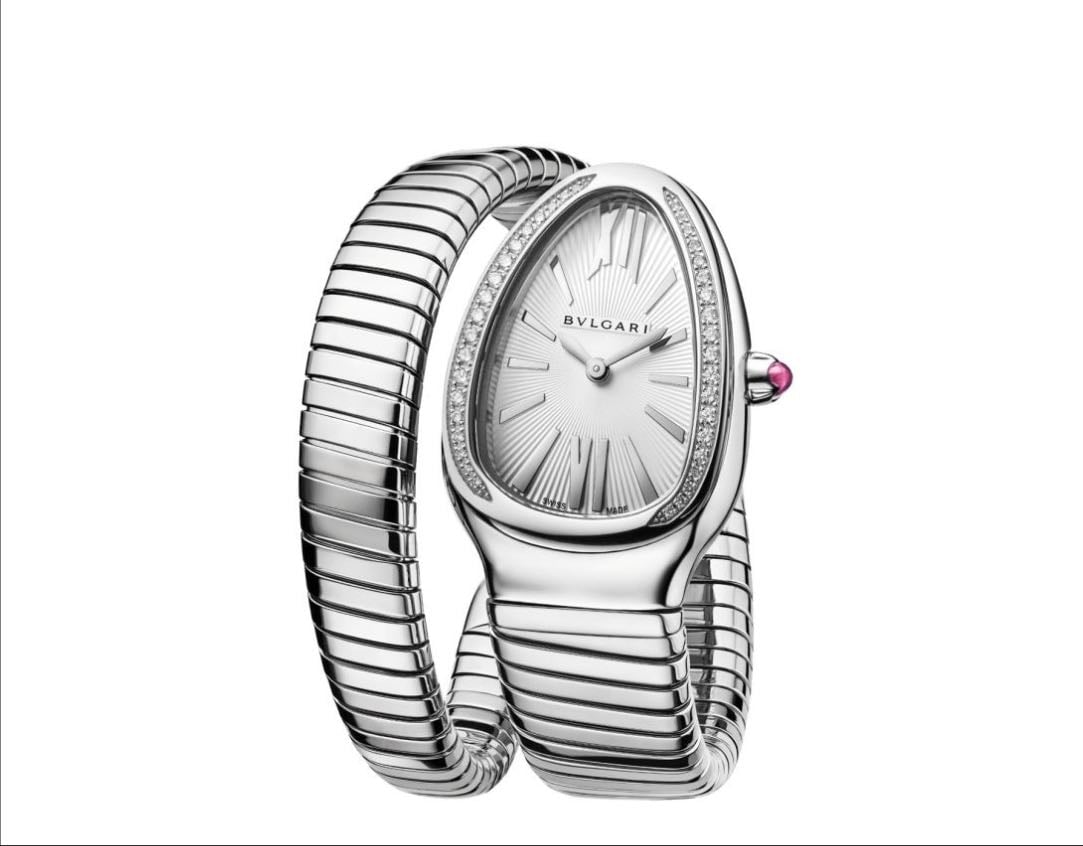 Silver Bvlgari Serpenti Watch